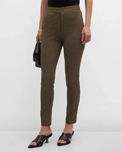 Rosetta Getty Houndstooth Cropped Skinny Pants In Multi