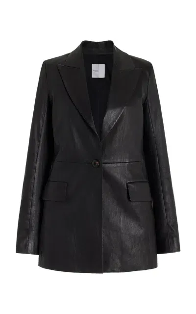 Rosetta Getty Leather Blazer In Black