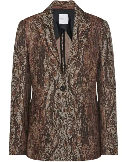 Rosetta Getty Printed Peak Lapel Jacket In Brown