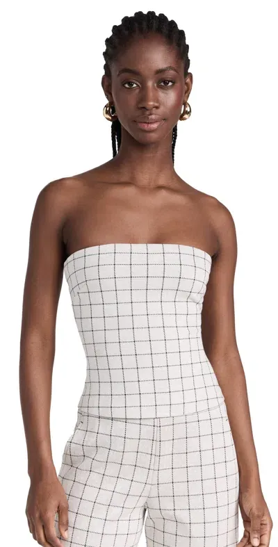 Rosetta Getty Grid-pattern Strapless Top In Multi