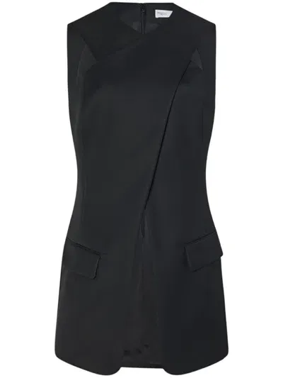 Rosetta Getty Tailored Cross-front Top In Black