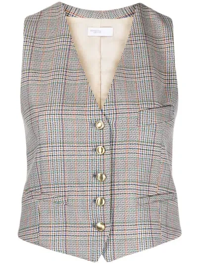 Rosetta Getty Tailored-cut V-neck Waistcoat In Brown