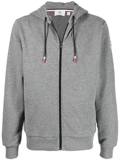 Rossignol Logo-patch Zip-fastening Hoodie In Grey