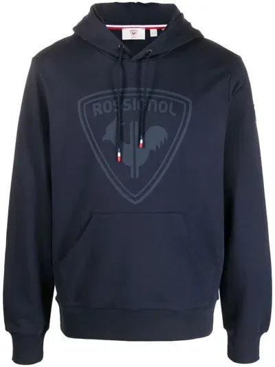 Rossignol Logo-print Cotton Hoodie In Blue