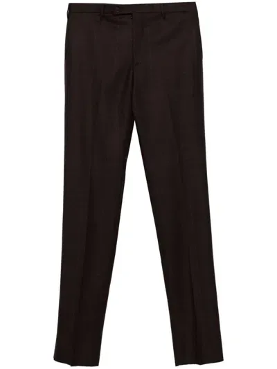 Rota Checked Trousers In Brown