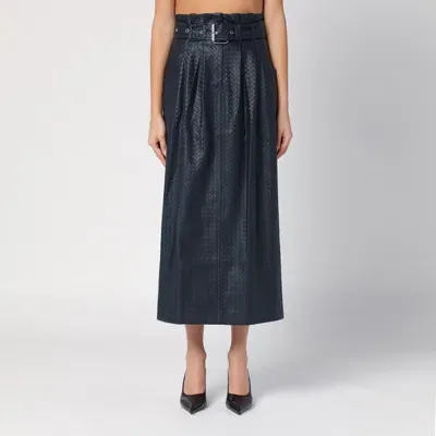 Rotate Birger Christensen Blue Woven Faux Leather Skirt