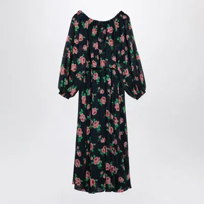 Rotate Birger Christensen Dress With Floral Pattern In In Blue