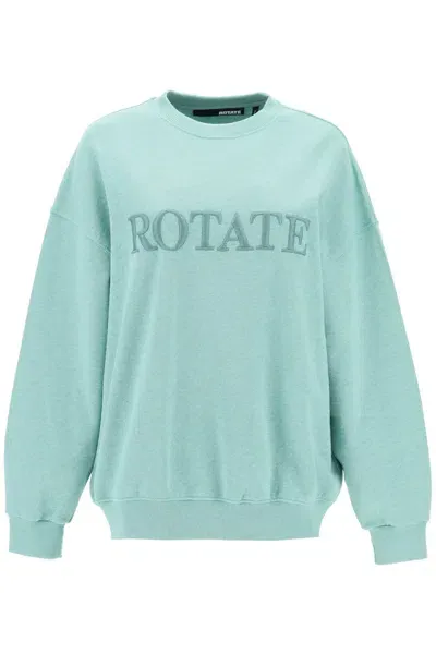 Rotate Birger Christensen Logo-embroidered Sweatshirt In Green