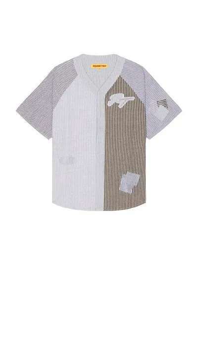 Round Two Patchwork Baseball Jersey In 蓝色