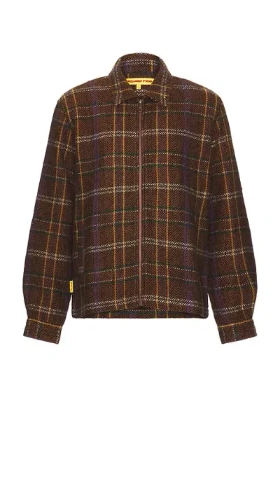 Round Two Zip Plaid Overshirt In Autumn Plaid