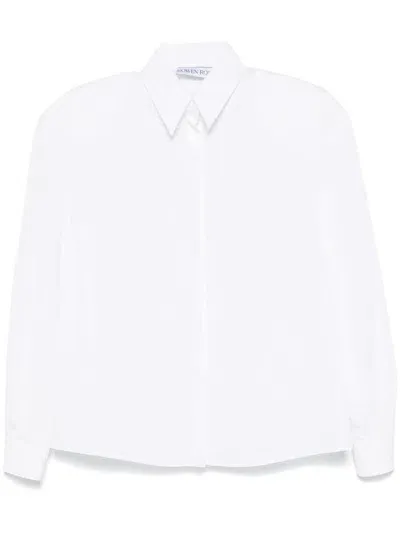 Rowen Rose Oversized-shoulder Shirt In White