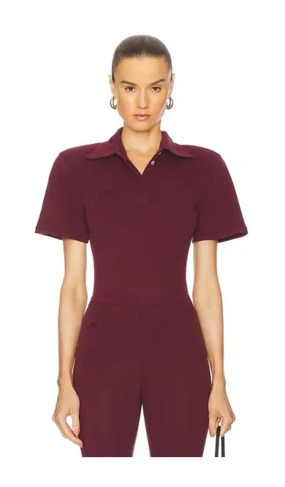 Rowen Rose Polo Top In Bordeaux