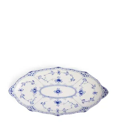 Royal Copenhagen Blue Fluted Half Lace Oval Dish