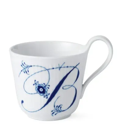 Royal Copenhagen Porcelain Fluted Alphabet Mug In Blue