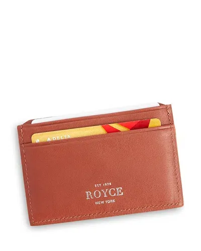 Royce New York Leather Rfid-blocking Executive Slim Credit Card Case In Tan