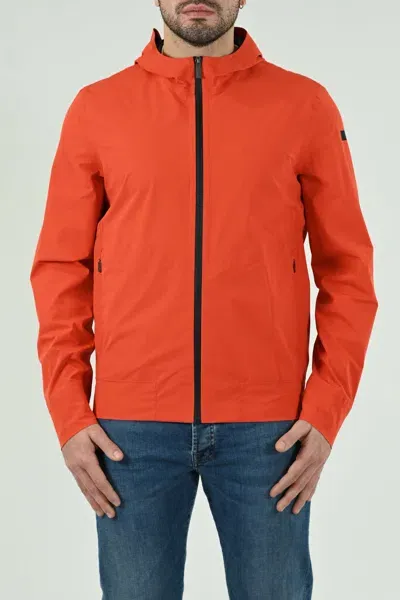 Rrd - Roberto Ricci Design Fleece Summer Urban Zip Hood In Orange