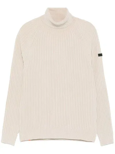 Rrd Roberto Ricci Designs Ribbed Turtleneck Sweater In Beige