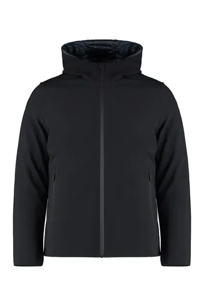 Rrd Winter Storm Hooded Nylon Jacket In Black