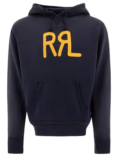 Rrl By Ralph Lauren "" Printed Hoodie In Blue