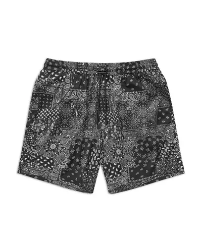 Rta Clyde Bandana Print Regular Fit 5.5 Shorts In Black