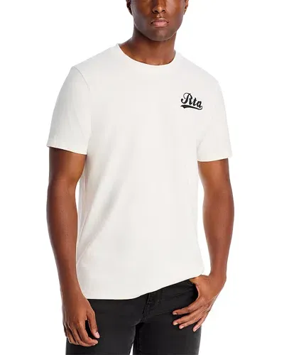 Rta Liam Cotton Collegiate Script Logo Graphic Tee In White