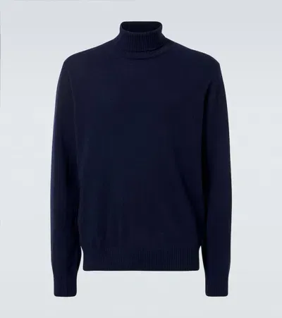 Rubinacci Cashmere Turtleneck Sweater In Blue