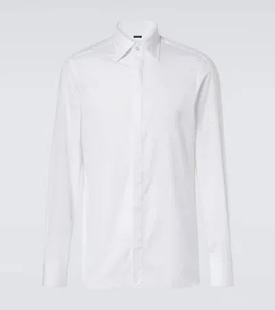 Rubinacci Cotton Tuxedo Shirt In White