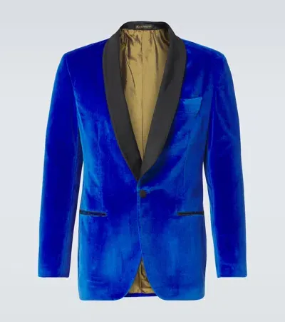 Rubinacci Cotton Velvet Blazer In Blue