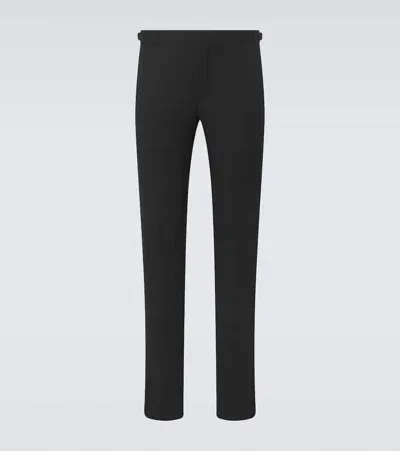 Rubinacci Luca Wool Tuxedo Pants In Black