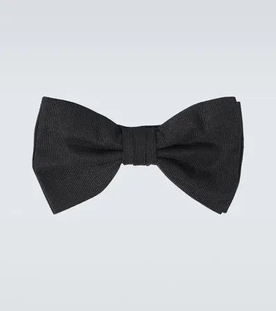 Rubinacci Silk Grosgrain Bow Tie In Black