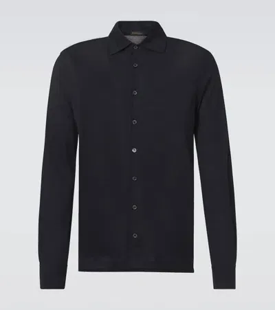 Rubinacci Wool Shirt In Blue