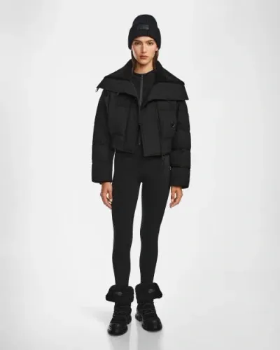 Rudsak Crop Corduroy Down Puffer In Black