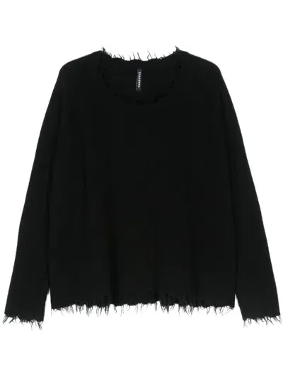 Rundholz Frayed-edge Sweater In Black