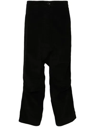 Rundholz Velvet Drop-crotch Trousers In Black