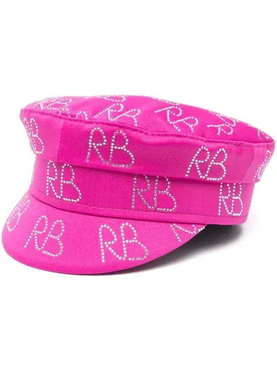 Ruslan Baginskiy Crystal-embellished Baker Boy Hat In Pink