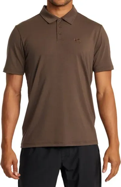 Rvca Balance Performance Polo In Mocha