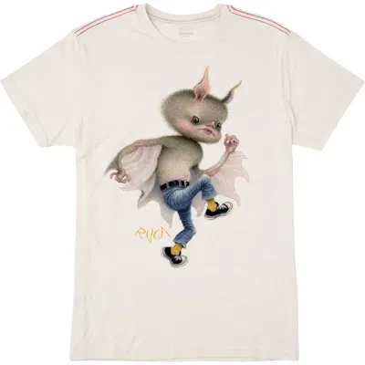 Rvca Bat Boy Graphic T-shirt In Antique White