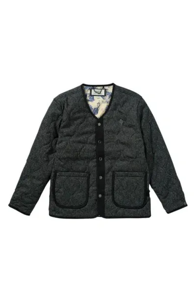 Rvca Chef's Kiss Quilted Jacket In Charcoal Heather