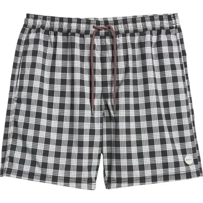 Rvca Escape Check Shorts In Black