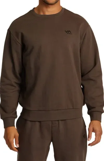 Rvca Essential Logo Embroidered Sweatshirt In Mocha