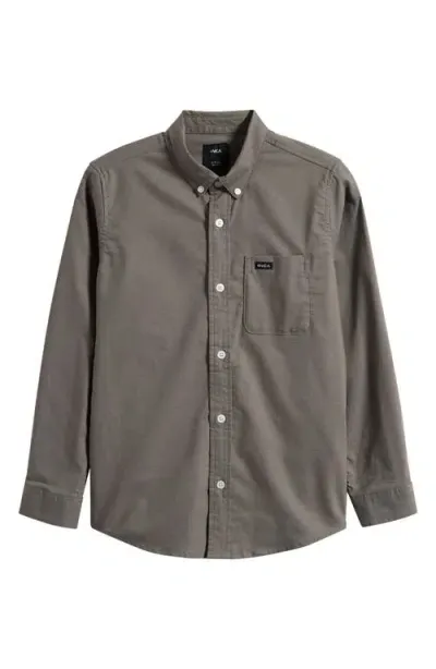 Rvca Kids' That'll Do Stretch Button-up Shirt In Sage Leaf