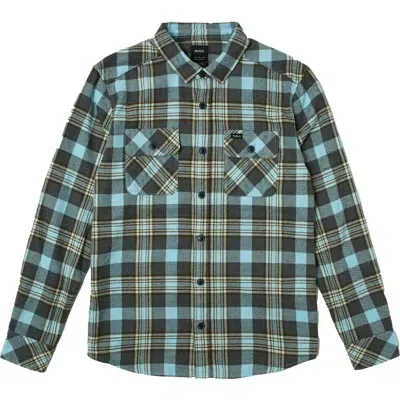 Rvca Kids' That'll Work Plaid Flannel Button-up Shirt In Charcoal