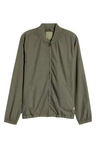 Rvca Vacancy Linen & Cotton Bomber Jacket In Sage Leaf