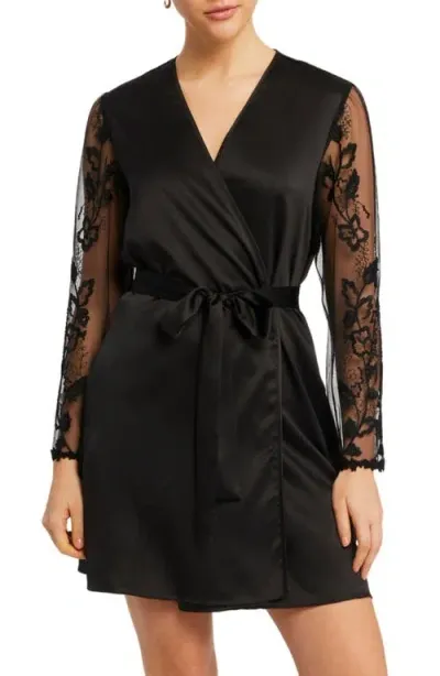 Rya Collection Lisbon Short Robe In Black