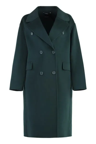 's Max Mara Oliver Double-breasted Virgin Wool  Coat In Green