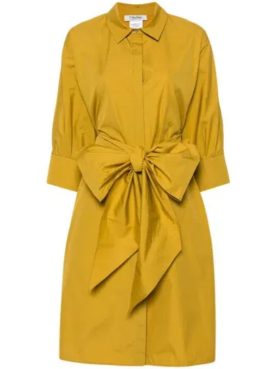 's Max Mara Cotton Midi Shirtdress In Yellow