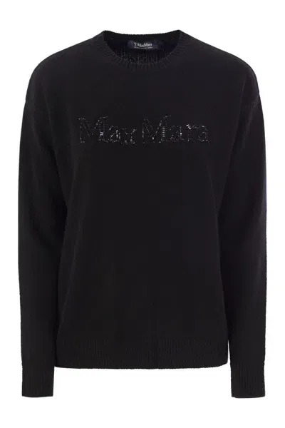 's Max Mara S Max Mara Kassel Wool And Cashmere Sweater With Logo In Black