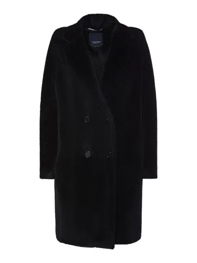 's Max Mara Roseto Wool Teddy Midi Coat In Black