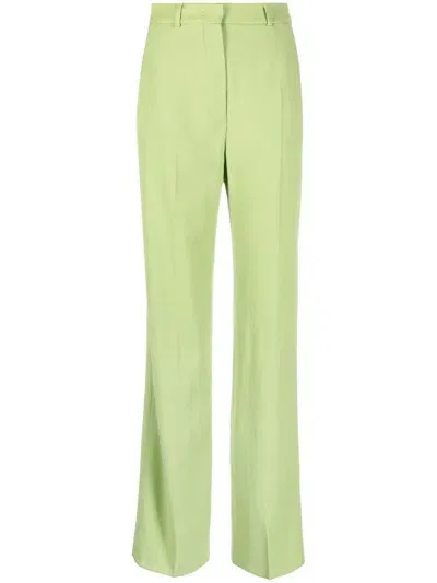 's Max Mara Virgin-wool Wide Leg Trousers In Green