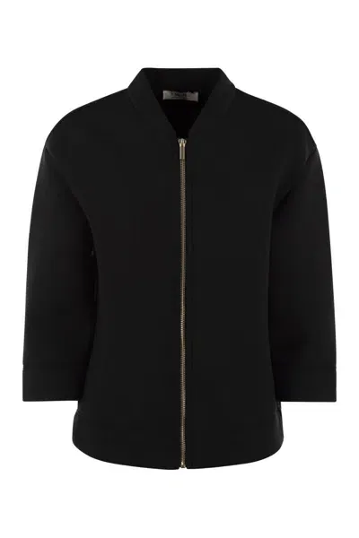 's Max Mara S Max Mara Ghianda Scuba Jersey Bomber Jacket In Black